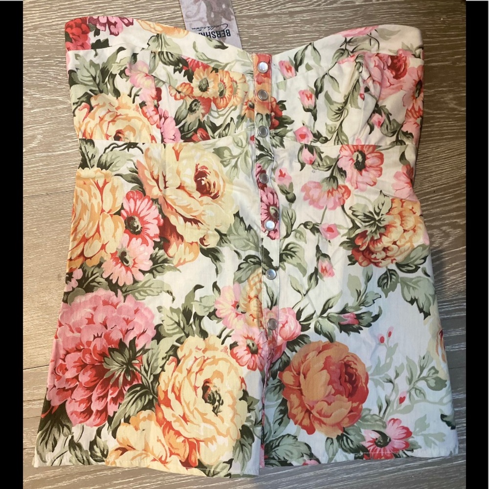 Bershka Collection Floral Button Up Corset.NWT - Picture 3 of 7